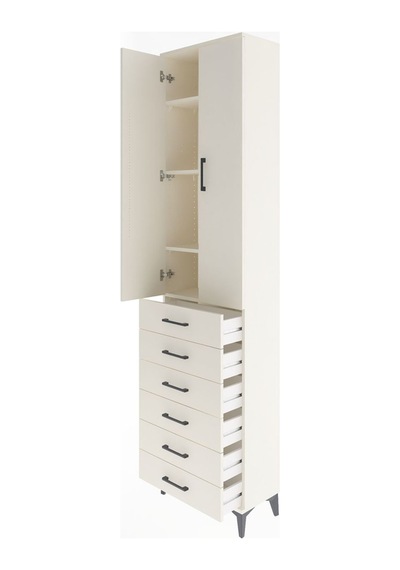 Arges Dolap 4 Raflı 6 Çekmeceli 2 Kapaklı 60x30x243 Aytaşı-ay... Aytaşı