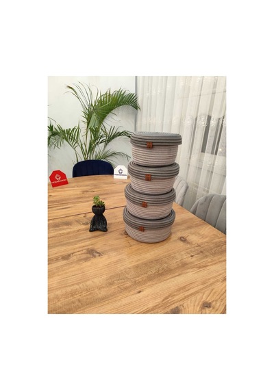 Jüt,hasır,4 Lü Kapaklı Sepet, Özel Tasarım, Çok Amaçlı Düzenleyici Organizer,sepet 25x23x21x18 Gri Antrasit Gri Antrasit Jüt,hasır,4 Lü Kapaklı Sepet, Özel Tasarım, Çok Amaçlı Düzenleyici Organizer,sepet 25x23x21x18 Gri Antrasit Gri Antrasit