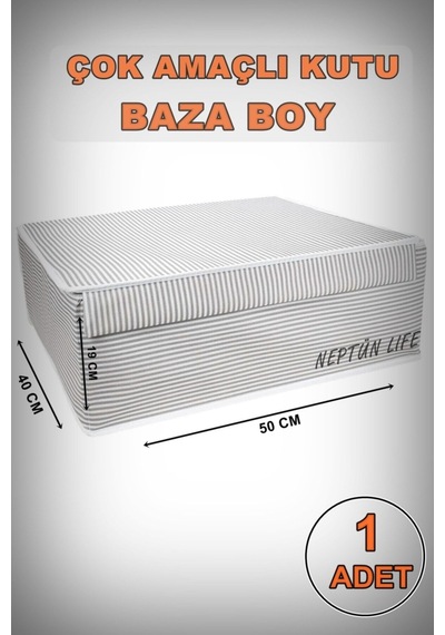 Hurç Kapaklı Çok Amaçlı Saklama Kutusu Organizer Baza 50 X 40 X 19 Cm Gri Renkli