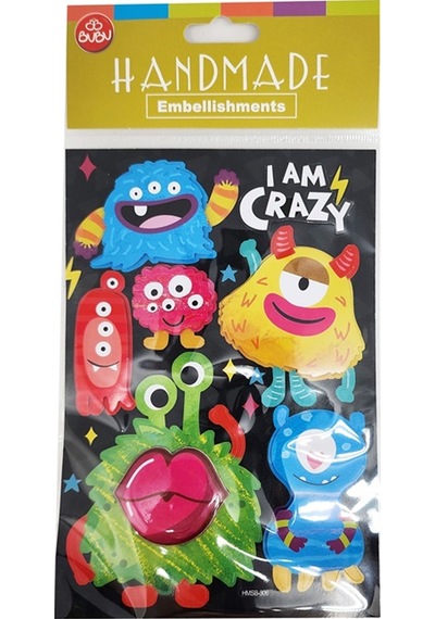 Bu-bu Handmade Stickers Canavarlar 12,5x23,5 Bubu-hmsb-306 Çok Renkli