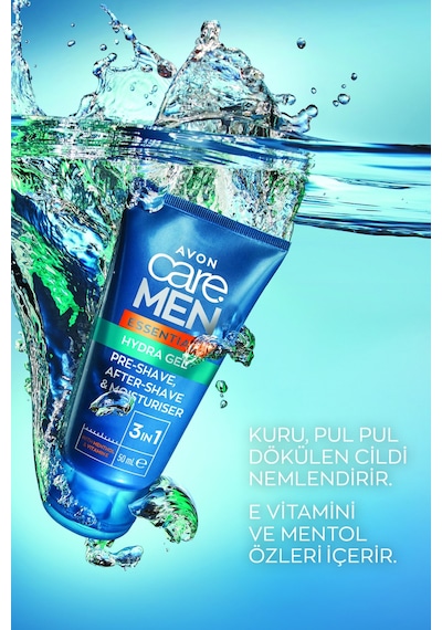Care Men Essential 3'ü 1 Arada Tıraş Öncesi Ve Sonrası Nemlendirici Jel 50 Ml. İkili Paket