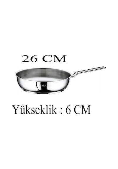 Oms Çelik Tava 26x6 Cm Cam Kapaklı