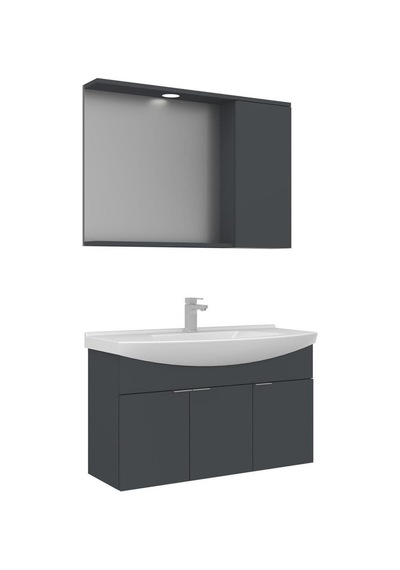 Orka Banyo Dolabı Purus 80 Cm Asma Banyo Dolabı Takımı Antrasit Spot Aynalı Antrasit Orka Banyo Dolabı Purus 80 Cm Asma Banyo Dolabı Takımı Antrasit Spot Aynalı Antrasit