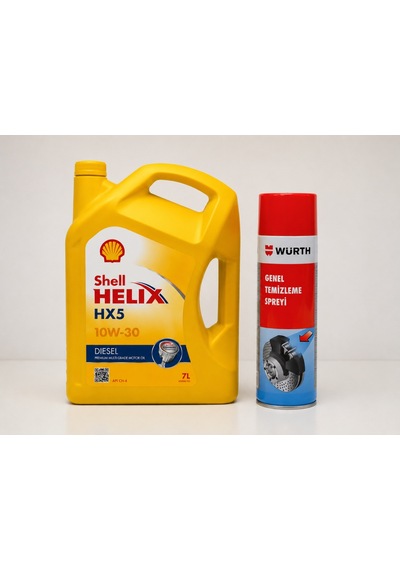 Shell Helix Hx5 Dizel 10w-30 7 Litre + Würth Balata Spreyi 500 ML