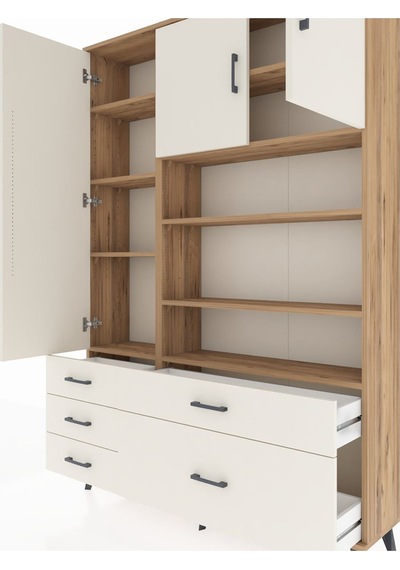 Arges Dolap 9 Raflı 5 Çekmeceli 3 Kapaklı 132x30x195 Çam-ayta... Çam Arges Dolap 9 Raflı 5 Çekmeceli 3 Kapaklı 132x30x195 Çam-ayta... Çam