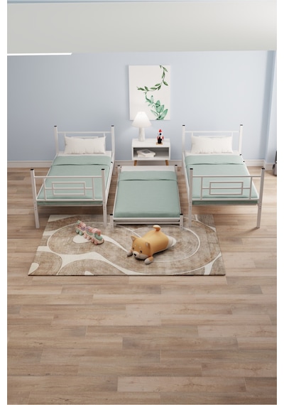 Moblay Defne Yavrulu Genç Çocuk Yatak Odası Metal Ranza Ve Karyola 90x190 Beyaz 90 x 190 Moblay Defne Yavrulu Genç Çocuk Yatak Odası Metal Ranza Ve Karyola 90x190 Beyaz 90 x 190