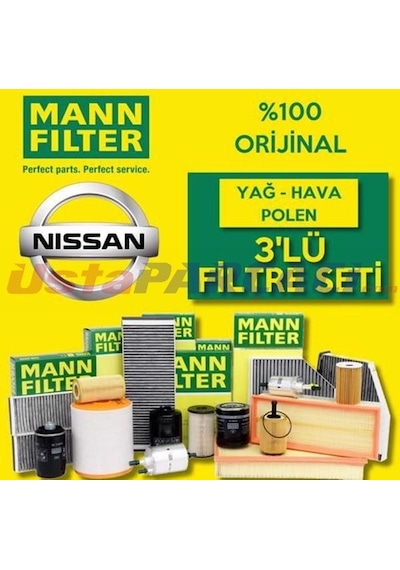 Nissan Juke 1.6 Mann-Filter Filtre Bakım Seti 2011 - 2018 (495301168)