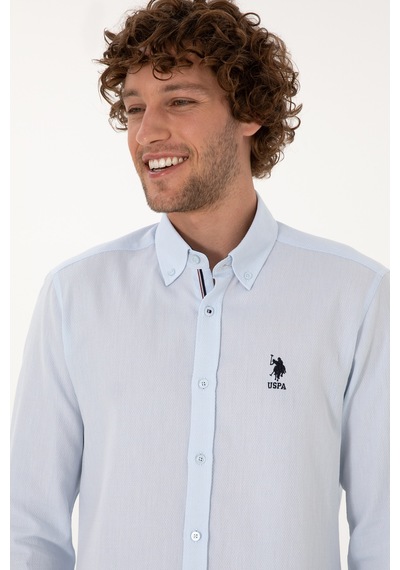 U.s. Polo Assn. Erkek Açık Mavi Gömlek Desenli 50308524-vr003 Acık Mavı