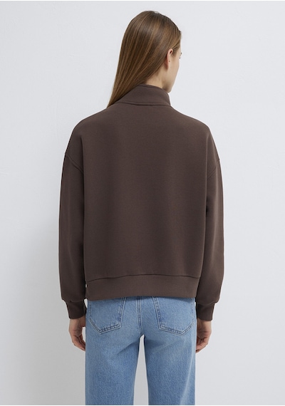 Mavi - Mvjns Nakışlı Yarı Fermuarlı Kahverengi Sweatshirt 1s10533-71603