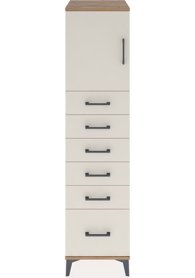 Hyperion Dolap Tek Raflı 6 Çekmeceli Tek Kapaklı 44x44x182 Çam-aytaşı Atlas Çam