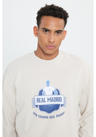 Ac&co / Altınyıldız Classics Erkek Açık Bej Oversize Fit Bol Kesim Real Madrid Lisanslı Pamuklu Bisiklet Yaka Sweatshirt Açık Bej Ac&co / Altınyıldız Classics Erkek Açık Bej Oversize Fit Bol Kesim Real Madrid Lisanslı Pamuklu Bisiklet Yaka Sweatshirt Açık Bej