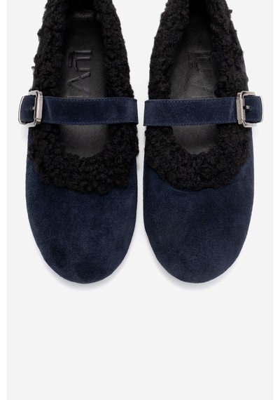 Luvishoes Luvi Shoes Guın Lacivert Süet Hakiki Deri Peluş Detaylı Kemerli Kadın Babet Ayakkabı Lacivert Luvishoes Luvi Shoes Guın Lacivert Süet Hakiki Deri Peluş Detaylı Kemerli Kadın Babet Ayakkabı Lacivert