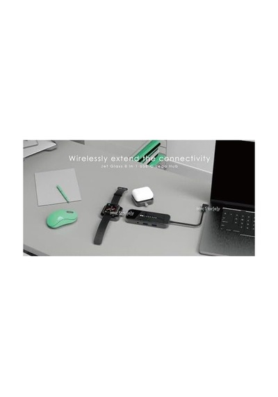 8-in-1 Usb-c Hub Çoklayıcı 100w Pd, 4k Hdmı, Qi Kablosuz Şarj Macbook Uyumlu Premium Usb-c Hub Siyah