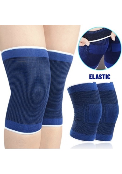 Elastik Sporcu Günlük Hayat Bilek Koruma Dizlik 2 Li Set Lacivert