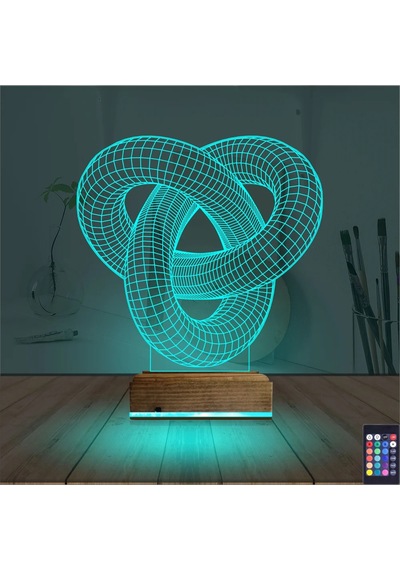 Luvivia Geometrik Dekoratif 3d Lamba - Masa Gece Lambası Şeffaf