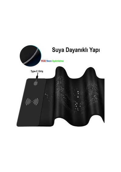 Powermaster Pm-25115 Xl Rgb Gaming Mouse Pad Wireless Telefon Şarj Destekli 14 Modlu
