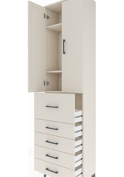 Arges Dolap 3 Raflı 5 Çekmeceli 2 Kapaklı 60x30x221 Aytaşı-ay... Aytaşı