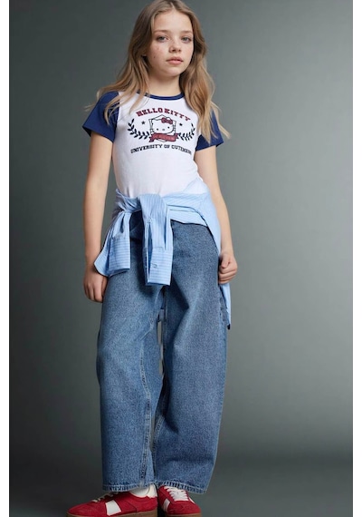 Defacto Baggy Fıt Geniş Paça Jean Pantolon Kız Çocuk G4650a826smnm28 Mavi-nm28