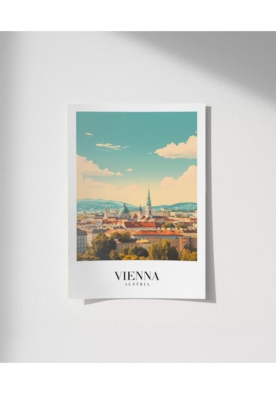 Çerçevesiz Poster Viyana Şehir Manzarası