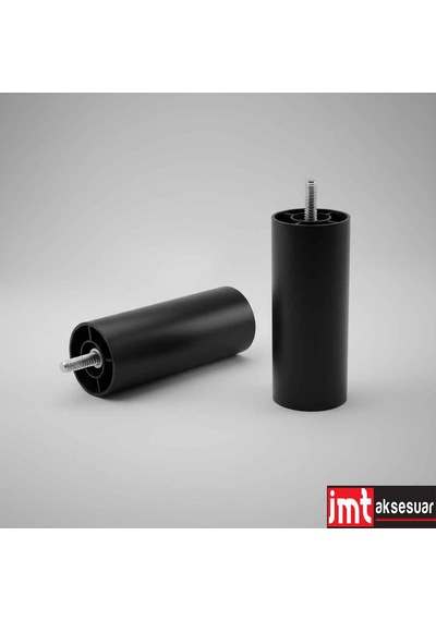 İmt Aksesuar10 Cm M8 Diş Silindir Mobilya Koltuk Kanepe Baza Ayağı Siyah