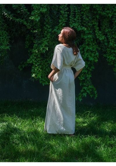 Dokuma Kaftan Elbise - Rahatlığın Şıklığı Ücretsiz Kargo İle Bej