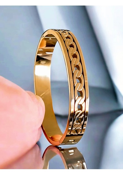 316l Gold Çelik Gurbet Kelepçe Altın - Çelik
