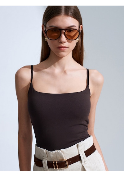 Dilvin 21200 Bra-free Askılı Top-koyu Kahve