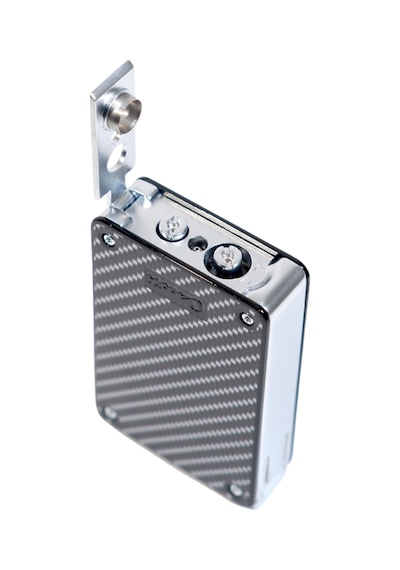 Caseti Çift Torch Pürmüz & Tek Torch Mum Alev Delicili Karbon Desenli Metal Puro Çakmağı