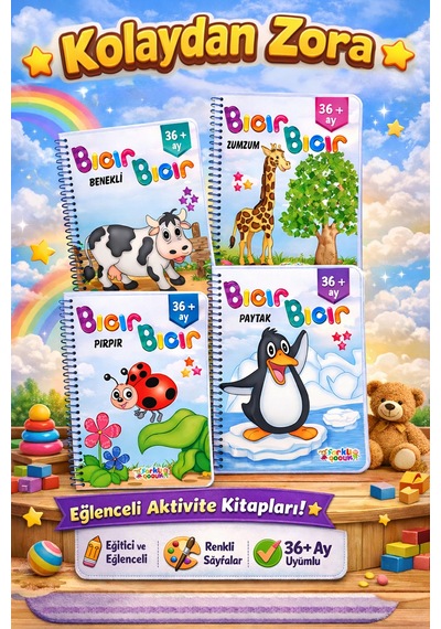 Minik İzler Bıcır Bıcır Okul Öncesi Eğitim Seti 6 Kitap Etkinlikli