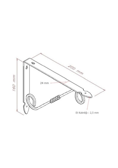2 Adet Ferforje 16 x 20 cm Dekoratif Raf Altı Ayağı Konsol Siyah