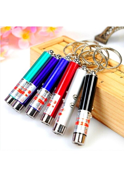 3 Fonksiyonlu Kırmızı Beyaz Işıklı Led Lazer Kedi Köpek Oyuncak Anahtarlık 5332 .