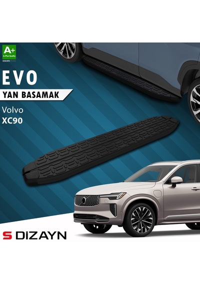 S-dizayn Volvo Xc90 Makyajlı Hybrid Evo Siyah Yan Basamak 203 Cm 2024 Üzeri A+ Kalite