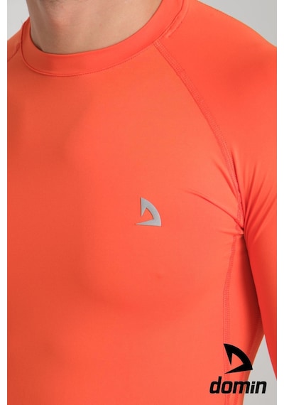 Hnc Sport Erkek Uzun Kol Orange Esnek Fit Compression Spor Body Tshirt Turuncu