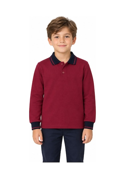 Baglan Kolej Polo Yaka Bordo Sweatshirt Ytg Ogrtl1453