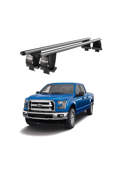 Royal Ford F150 2015-2020 Uyumlu Gri Kilitli Ara Atkı Port Bagaj Tavan Barı