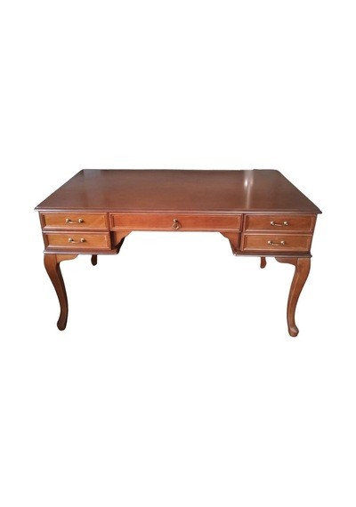 Throne Fransız Still Çekmeceli Ahşap Çalışma Masası 75x160 Açık Ceviz