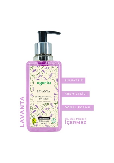 Agarta Doğal 500 ML Lavanta Sıvı Sabun