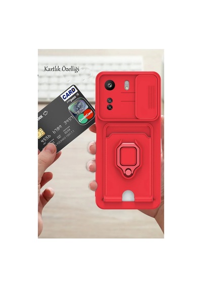Xiaomi Redmi 13c Kılıf Zuma Kartvizitli Yüzüklü Silikon - Lacivert Md827Zm/B