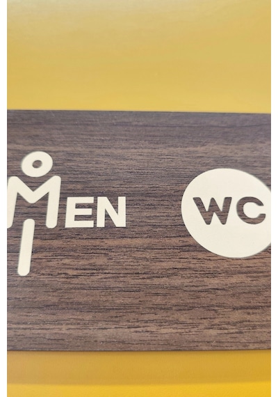 Women-men Wc Yönlendirme Levhası- İkili Set - Ceviz