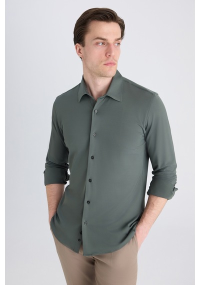 Twn Slim Fit Haki Örme Gömlek 5ec02ad04259m Çok Renkli