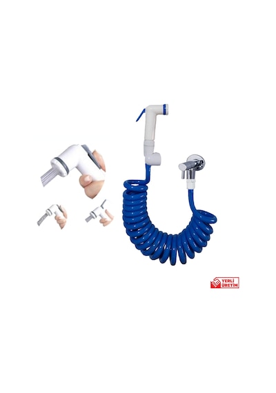 Plasyay Spiral Taharet Matik Hortum Seti 150 CM Mavi