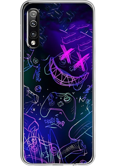 Samsung Galaxy A50 Uyumlu Şeffaf Kılıf Graffiti 4 Tasarımlı