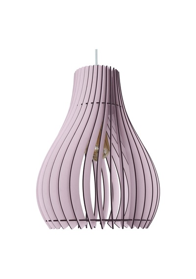 Vialux Modern Ahşap Bohem Rustik Avize Tekli Sarkıt Lamba Pastel Açık Pembe