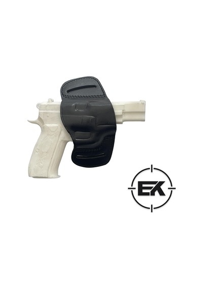Erolav Kilitsiz Kelebek Universal 9mm Uyumlu Dış Taşıma Deri Kılıf Siyah