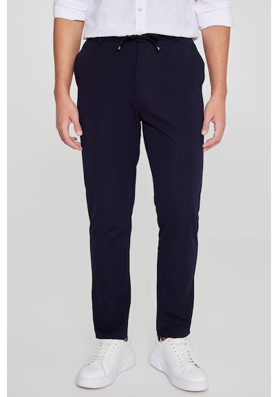 AC&Co / Altınyıldız Classics Erkek Lacı Slim Fit Dar Kesim Beli Bağlamalı Çizgili Yan Cepli Casual Jogger Pantolon Lacı