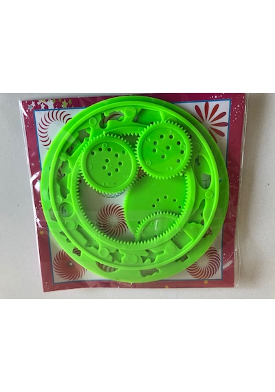 3 D Spirograph Çizim Seti Desen Cetveli 2 Adet Şeffaf