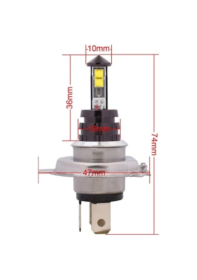 Sones H4 20w 800lm Beyaz Işık 4 Cree Xt-e Led Araç Gündüz Çalışan Işık Far Ampulü, Dc 12-24v