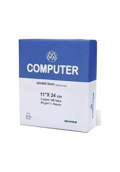 Mopak 2 Nüsha 11x24 Sürekli Form Bilgisayar Kağıdı 500 Lü