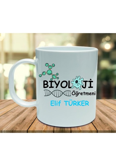 Biyoloji Öğretmeni İsme Özel Kupa Bardak 07 Beyaz