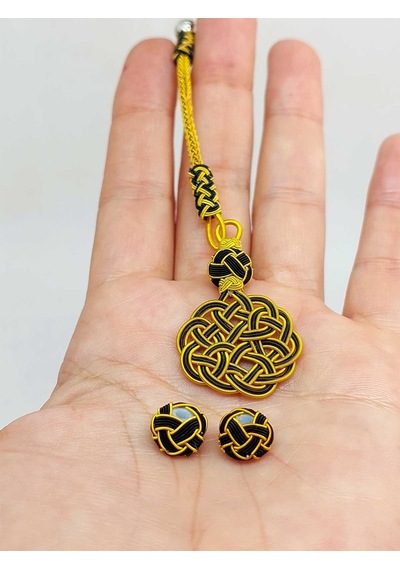 Bakır El İşi Kazaz Püskül & 2 Habbeli Takım 45530